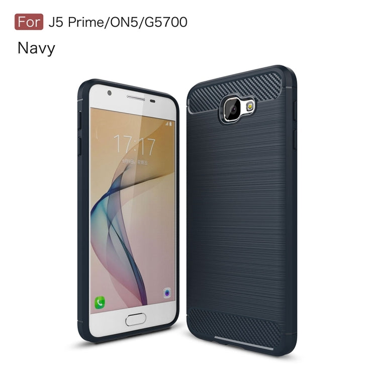 For Galaxy J5 Prime & On5(2016) / G570 Brushed Texture Carbon Fiber TPU Protective Case