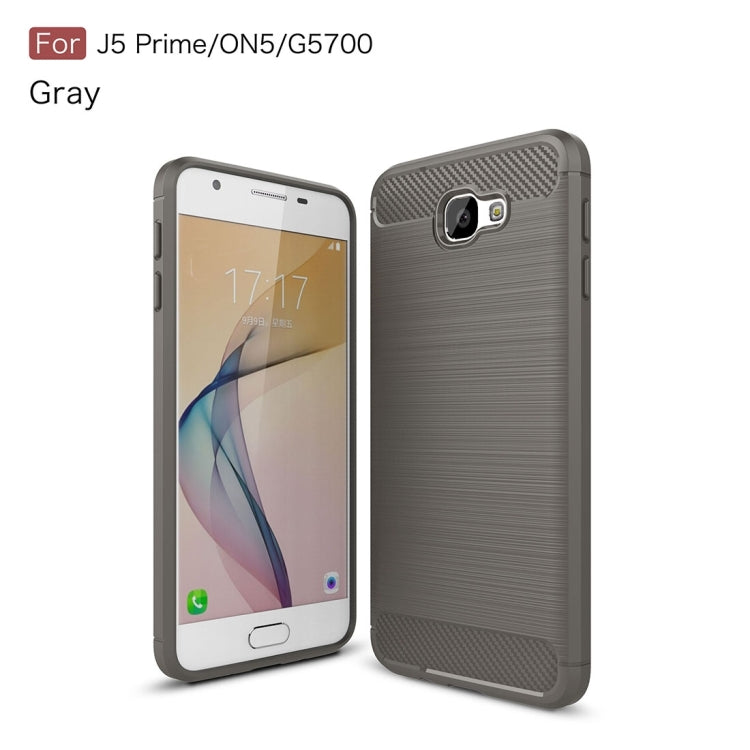 For Galaxy J5 Prime & On5(2016) / G570 Brushed Texture Carbon Fiber TPU Protective Case