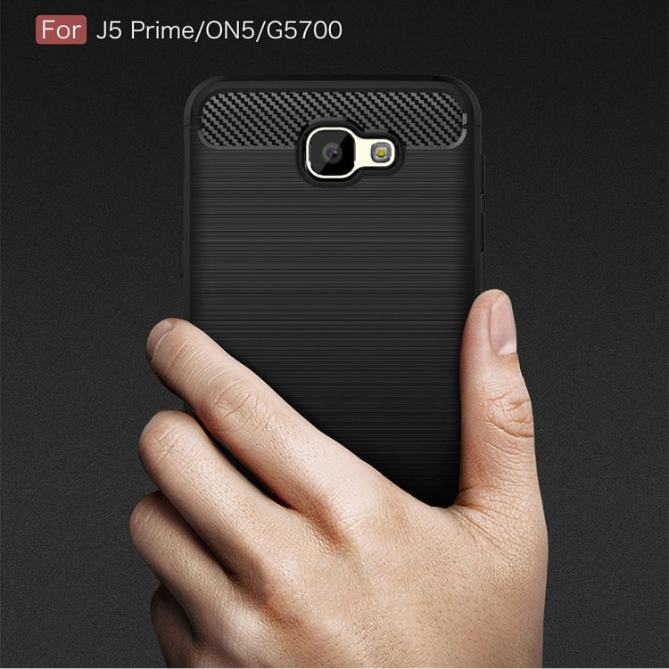 For Galaxy J5 Prime & On5(2016) / G570 Brushed Texture Carbon Fiber TPU Protective Case