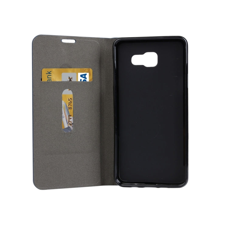 For Galaxy A3 (2016) / A310 Canvas Pattern PU + TPU Horizontal Flip Leather Case with Holder & Card Slots