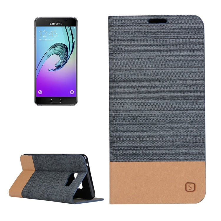 For Galaxy A5 (2016) / A510 Canvas Pattern PU + TPU Horizontal Flip Leather Case with Holder & Card Slots