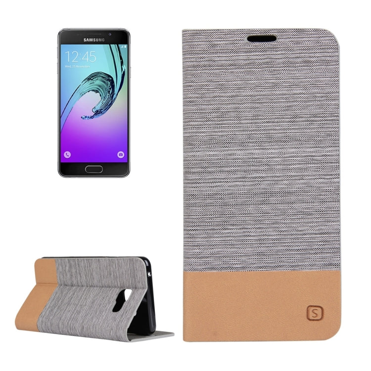 For Galaxy A5 (2016) / A510 Canvas Pattern PU + TPU Horizontal Flip Leather Case with Holder & Card Slots