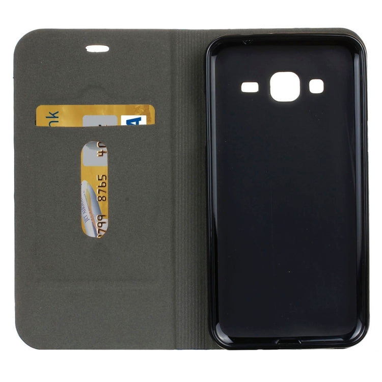 For Galaxy J3 (2016) / J310 Canvas Pattern PU + TPU Horizontal Flip Leather Case with Holder & Card Slots