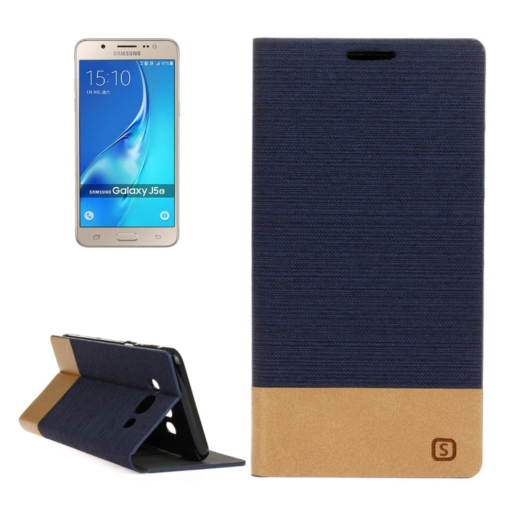 For Galaxy J5 (2016) / J510 Canvas Pattern PU + TPU Horizontal Flip Leather Case with Holder & Card Slots