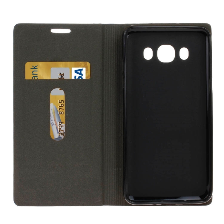 For Galaxy J5 (2016) / J510 Canvas Pattern PU + TPU Horizontal Flip Leather Case with Holder & Card Slots