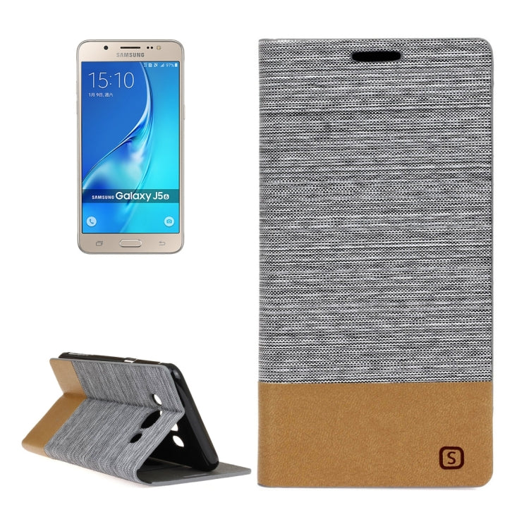 For Galaxy J5 (2016) / J510 Canvas Pattern PU + TPU Horizontal Flip Leather Case with Holder & Card Slots