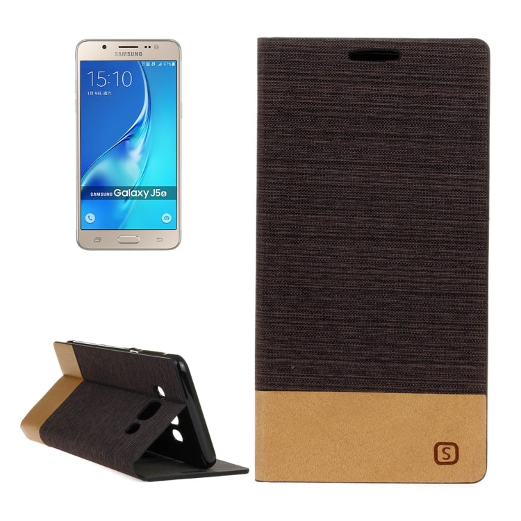 For Galaxy J5 (2016) / J510 Canvas Pattern PU + TPU Horizontal Flip Leather Case with Holder & Card Slots