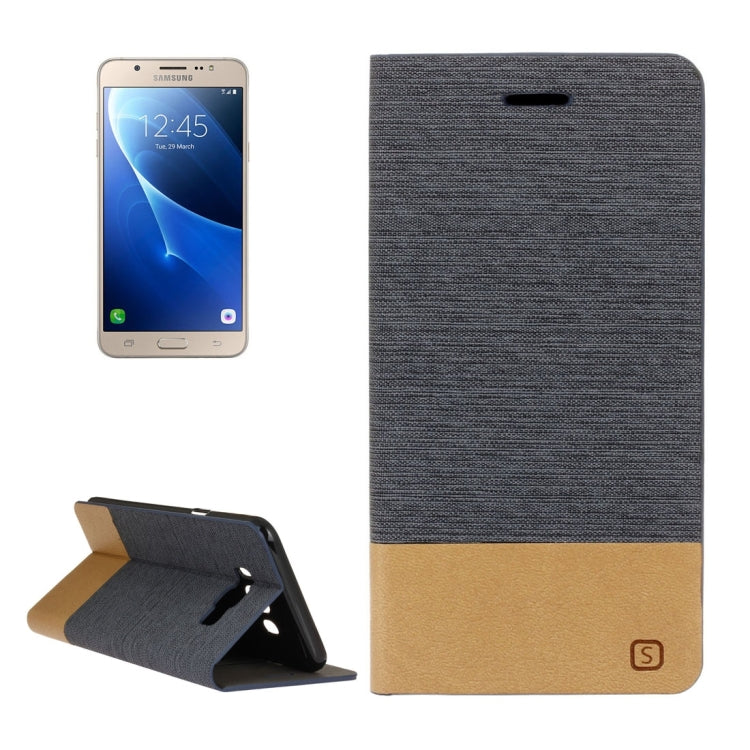For Galaxy J7 (2016) / J710 Canvas Pattern PU + TPU Horizontal Flip Leather Case with Holder & Card Slots