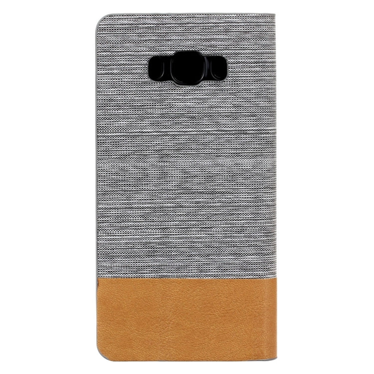 For Galaxy J7 (2016) / J710 Canvas Pattern PU + TPU Horizontal Flip Leather Case with Holder & Card Slots
