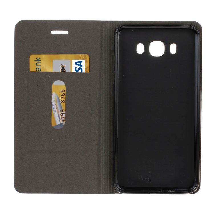 For Galaxy J7 (2016) / J710 Canvas Pattern PU + TPU Horizontal Flip Leather Case with Holder & Card Slots