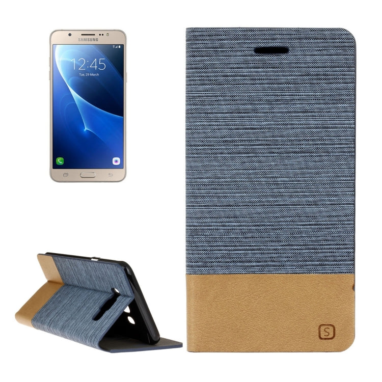For Galaxy J7 (2016) / J710 Canvas Pattern PU + TPU Horizontal Flip Leather Case with Holder & Card Slots