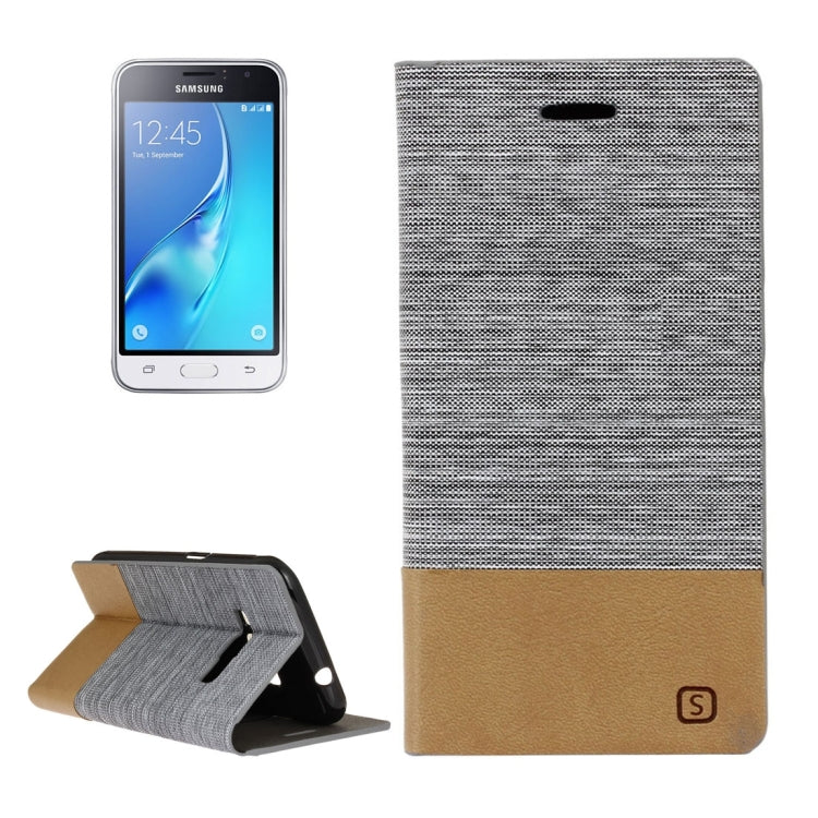 For Galaxy J1 (2016) / J120 Canvas Pattern PU + TPU Horizontal Flip Leather Case with Holder & Card Slots