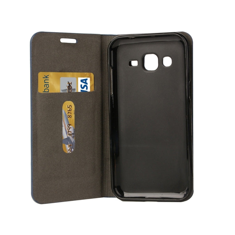 For Galaxy J2 Canvas Pattern PU + TPU Horizontal Flip Leather Case with Holder & Card Slots