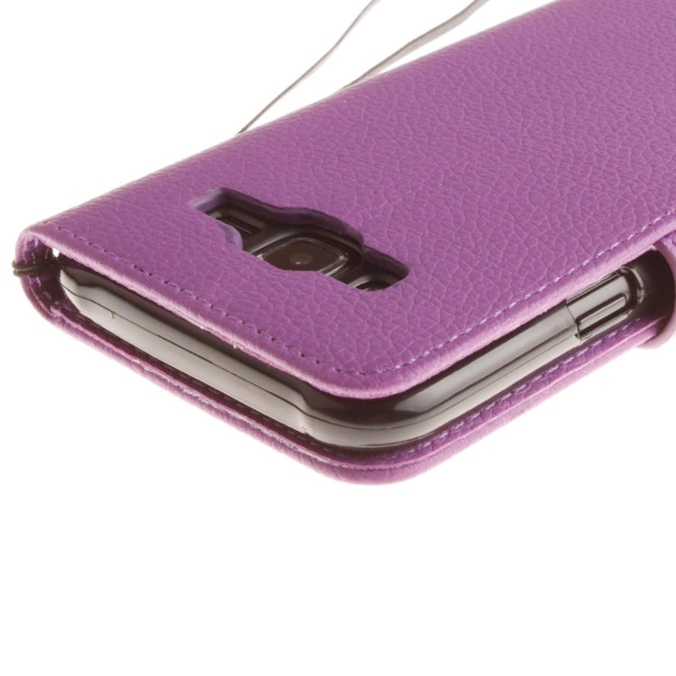 For Galaxy J5 / J510 (2016) Litchi Texture Horizontal Flip PU Leather Case with Holder & Card Slots & Wallet & Photo Frame & Lanyard