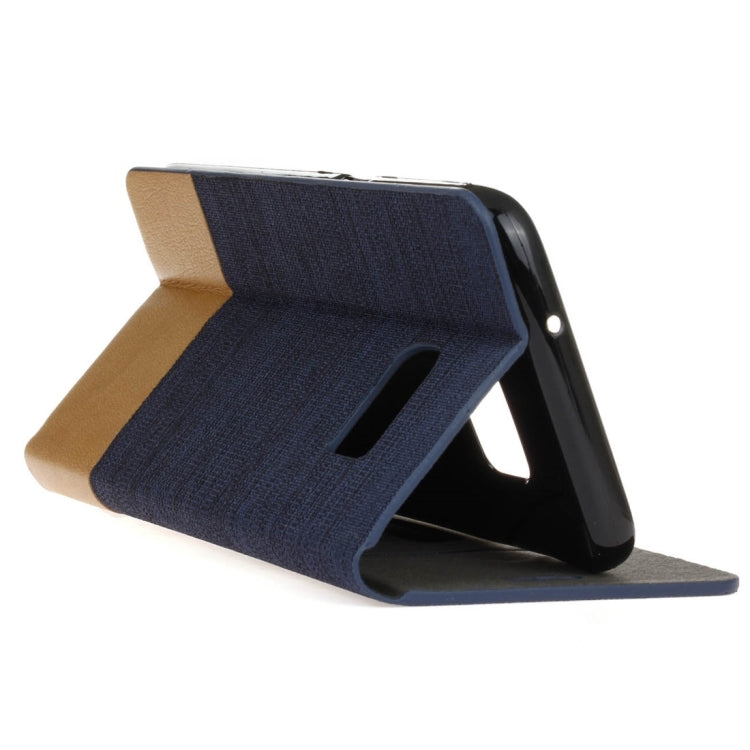 For Galaxy S7 Edge / G935 Canvas Pattern PU + TPU Horizontal Flip Leather Case with Holder & Card Slots