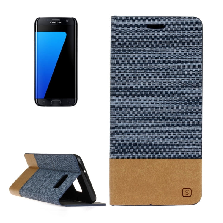 For Galaxy S7 Edge / G935 Canvas Pattern PU + TPU Horizontal Flip Leather Case with Holder & Card Slots