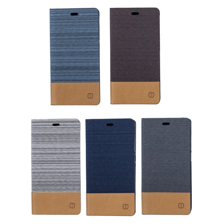 For Galaxy S7 Edge / G935 Canvas Pattern PU + TPU Horizontal Flip Leather Case with Holder & Card Slots