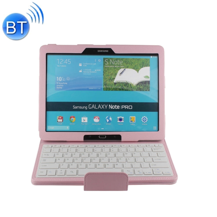 For 12.2 inch Galaxy Note Pro / P900 Separable Litchi Texture Horizontal Flip Leather Tablet Case + Bluetooth Keyboard with Holder & Selfie Function