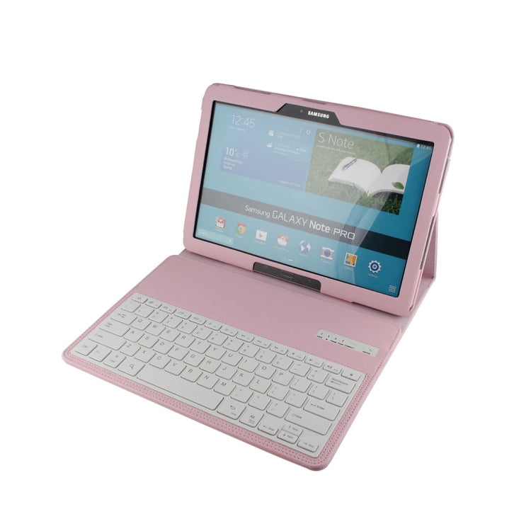 For 12.2 inch Galaxy Note Pro / P900 Separable Litchi Texture Horizontal Flip Leather Tablet Case + Bluetooth Keyboard with Holder & Selfie Function