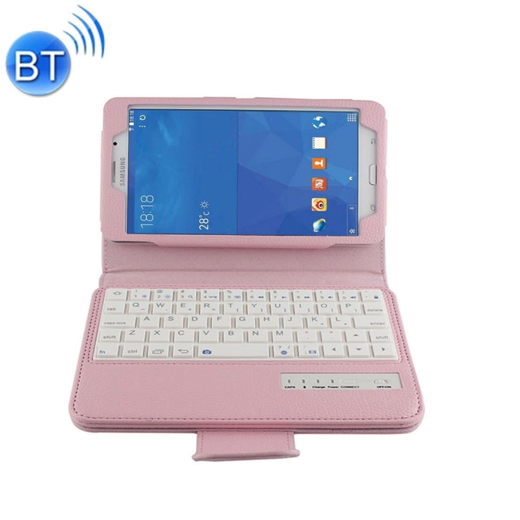 For Galaxy Tab 4 7.0 / T230 Separable Litchi Texture Horizontal Flip Leather Tablet Case + Bluetooth Keyboard with Holder & Selfie Function