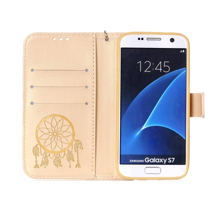 For Galaxy S7 / G930 Crazy Horse Texture Dream Catcher Printing Horizontal Flip Leather Case with Holder & Card Slots & Wallet & Lanyard