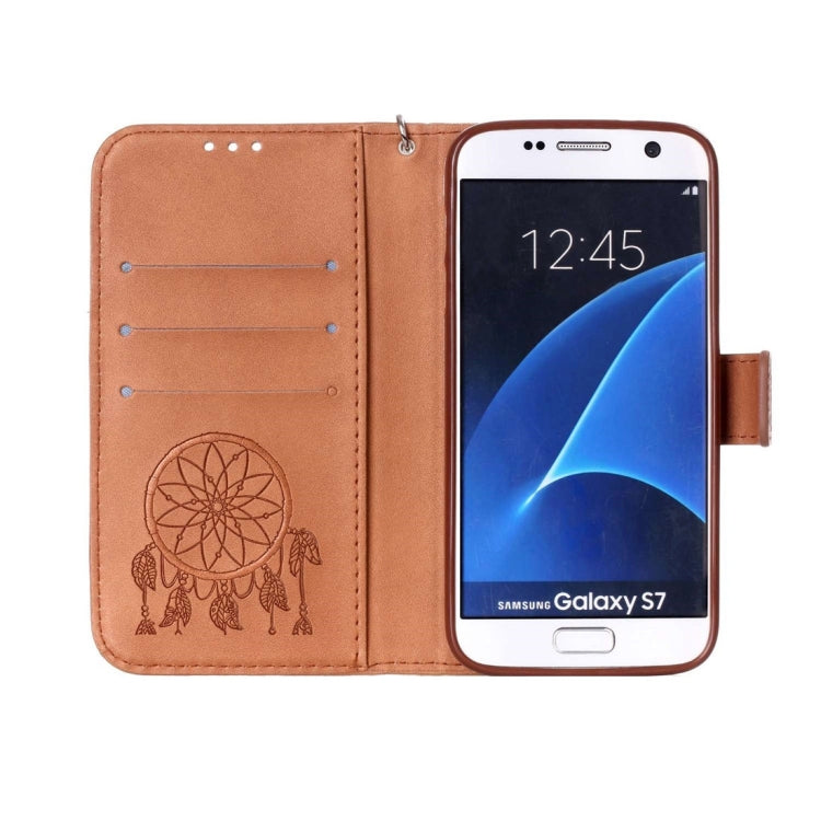 For Galaxy S7 / G930 Crazy Horse Texture Dream Catcher Printing Horizontal Flip Leather Case with Holder & Card Slots & Wallet & Lanyard