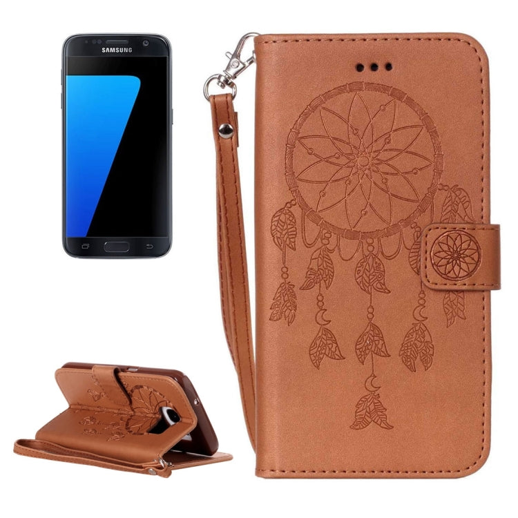 For Galaxy S7 / G930 Crazy Horse Texture Dream Catcher Printing Horizontal Flip Leather Case with Holder & Card Slots & Wallet & Lanyard