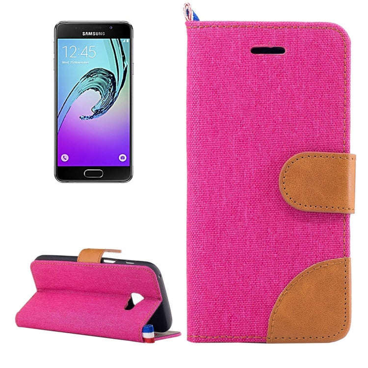 For Galaxy A3 (2017) / A320 Denim Texture Horizontal Flip Leather Case with Holder & Card Slots