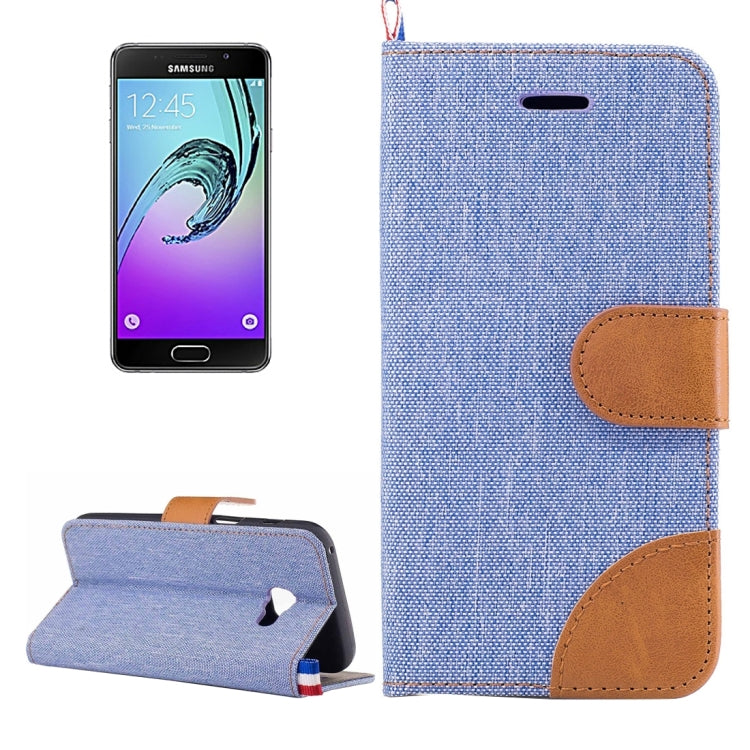 For Galaxy A3 (2017) / A320 Denim Texture Horizontal Flip Leather Case with Holder & Card Slots