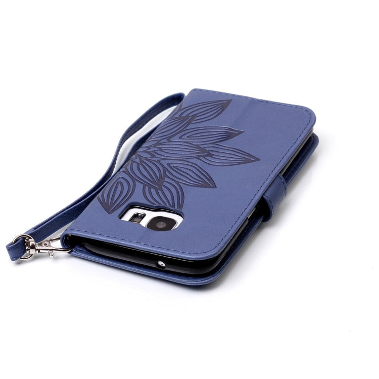 For Galaxy S7 Edge / G935 Half Flower Printing Horizontal Flip Leather Case with Holder & Card Slots & Wallet & Lanyard