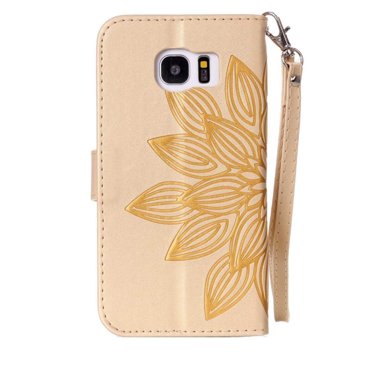 For Galaxy S7 Edge / G935 Half Flower Printing Horizontal Flip Leather Case with Holder & Card Slots & Wallet & Lanyard