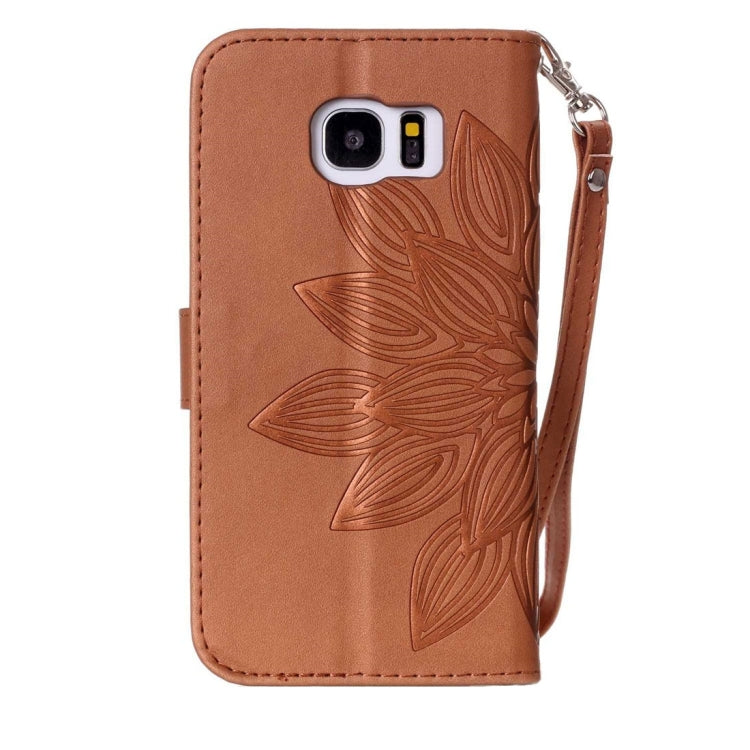 For Galaxy S7 Edge / G935 Half Flower Printing Horizontal Flip Leather Case with Holder & Card Slots & Wallet & Lanyard