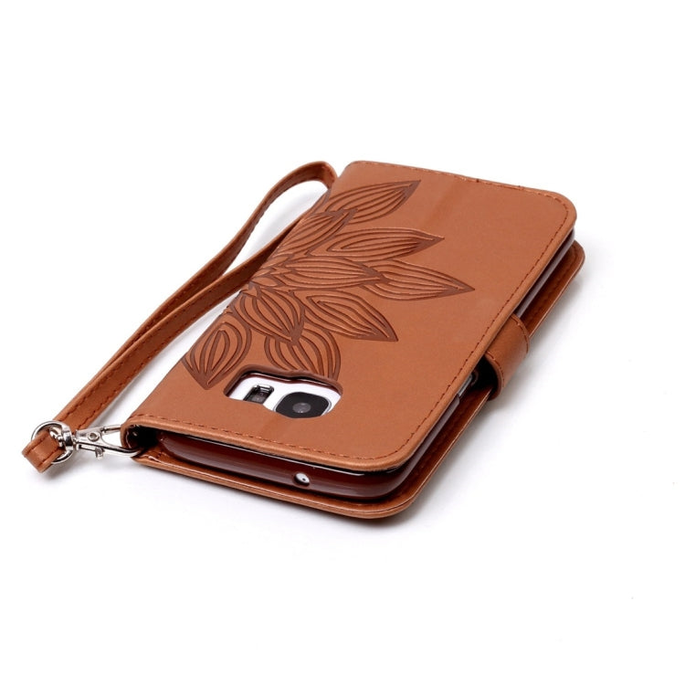 For Galaxy S7 Edge / G935 Half Flower Printing Horizontal Flip Leather Case with Holder & Card Slots & Wallet & Lanyard