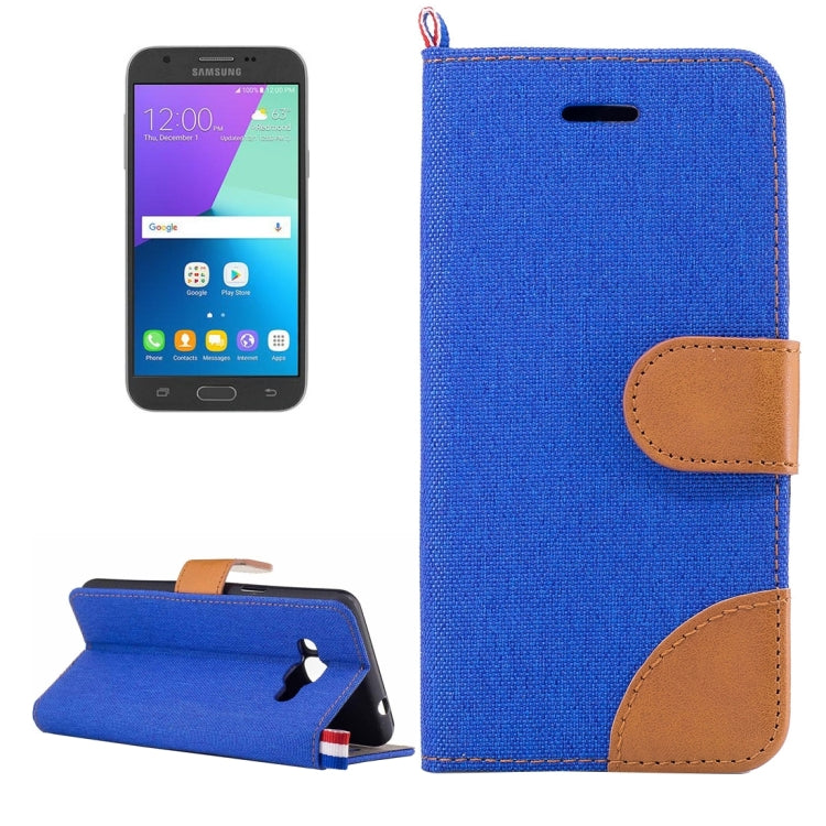 For Galaxy J3 (2017) Denim Texture Horizontal Flip Leather Case with Holder & Card Slots