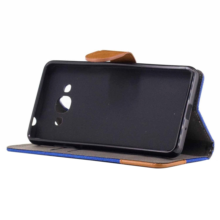 For Galaxy J3 (2017) Denim Texture Horizontal Flip Leather Case with Holder & Card Slots