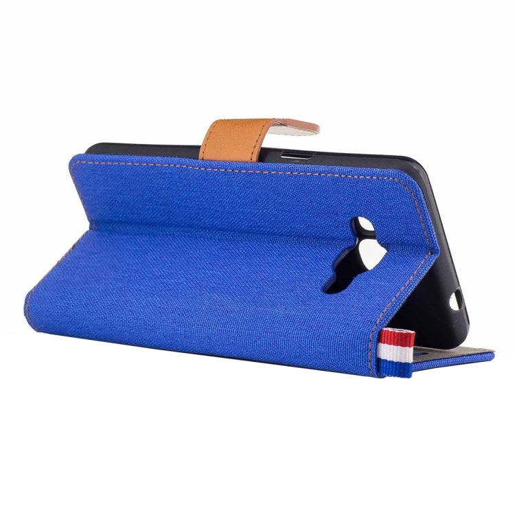 For Galaxy J3 (2017) Denim Texture Horizontal Flip Leather Case with Holder & Card Slots
