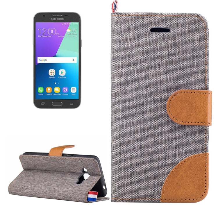 For Galaxy J3 (2017) Denim Texture Horizontal Flip Leather Case with Holder & Card Slots