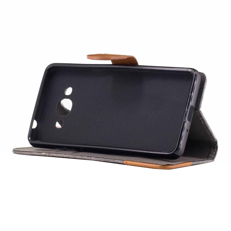 For Galaxy J3 (2017) Denim Texture Horizontal Flip Leather Case with Holder & Card Slots