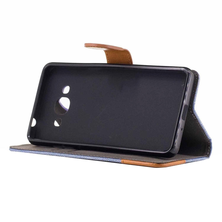 For Galaxy J3 (2017) Denim Texture Horizontal Flip Leather Case with Holder & Card Slots