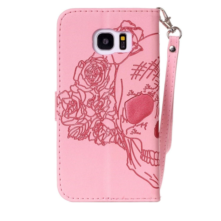 For Galaxy S7 Edge / G935 Skull Printing Horizontal Flip Leather Case with Holder & Card Slots & Wallet & Lanyard