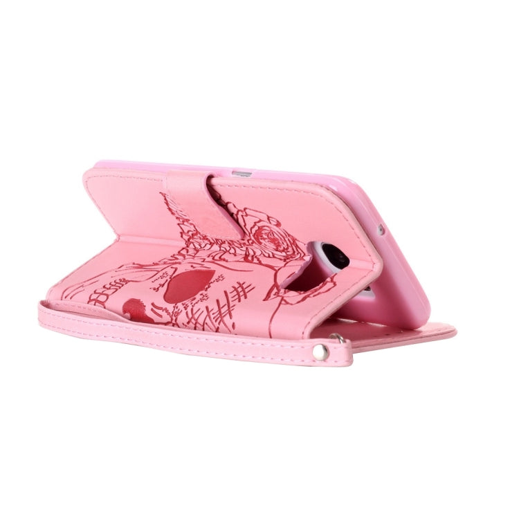 For Galaxy S7 Edge / G935 Skull Printing Horizontal Flip Leather Case with Holder & Card Slots & Wallet & Lanyard