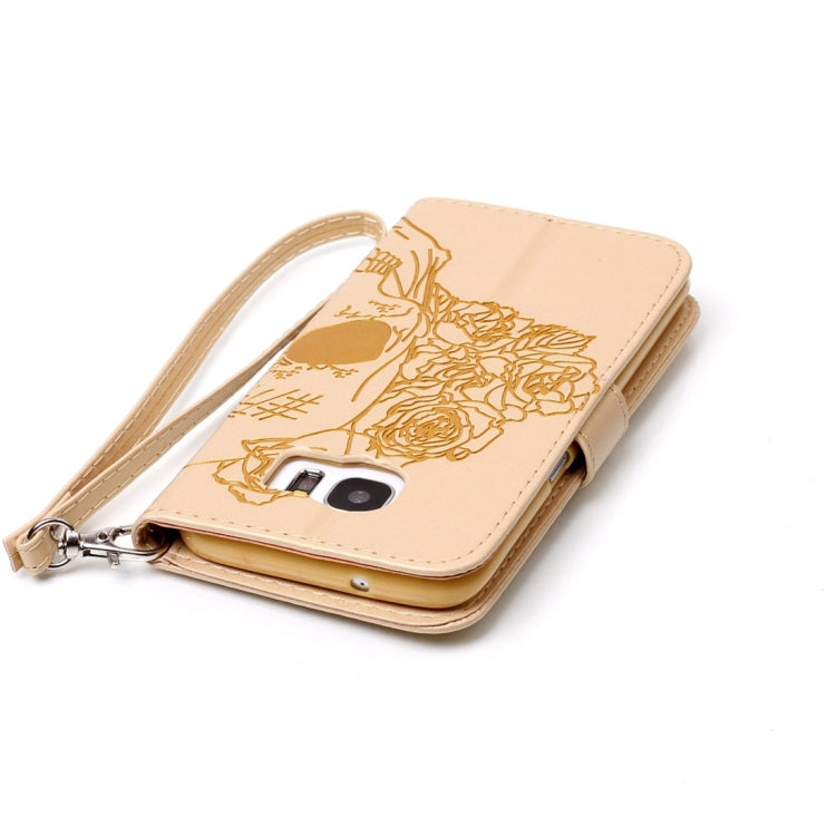 For Galaxy S7 Edge / G935 Skull Printing Horizontal Flip Leather Case with Holder & Card Slots & Wallet & Lanyard