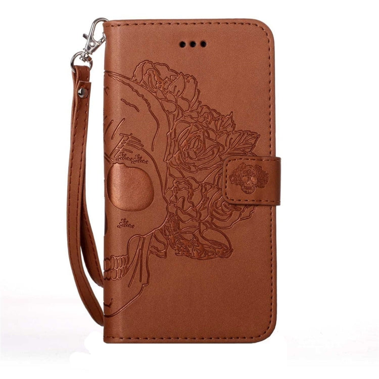 For Galaxy S7 Edge / G935 Skull Printing Horizontal Flip Leather Case with Holder & Card Slots & Wallet & Lanyard