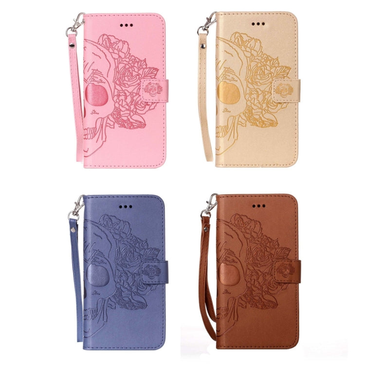 For Galaxy S7 Edge / G935 Skull Printing Horizontal Flip Leather Case with Holder & Card Slots & Wallet & Lanyard