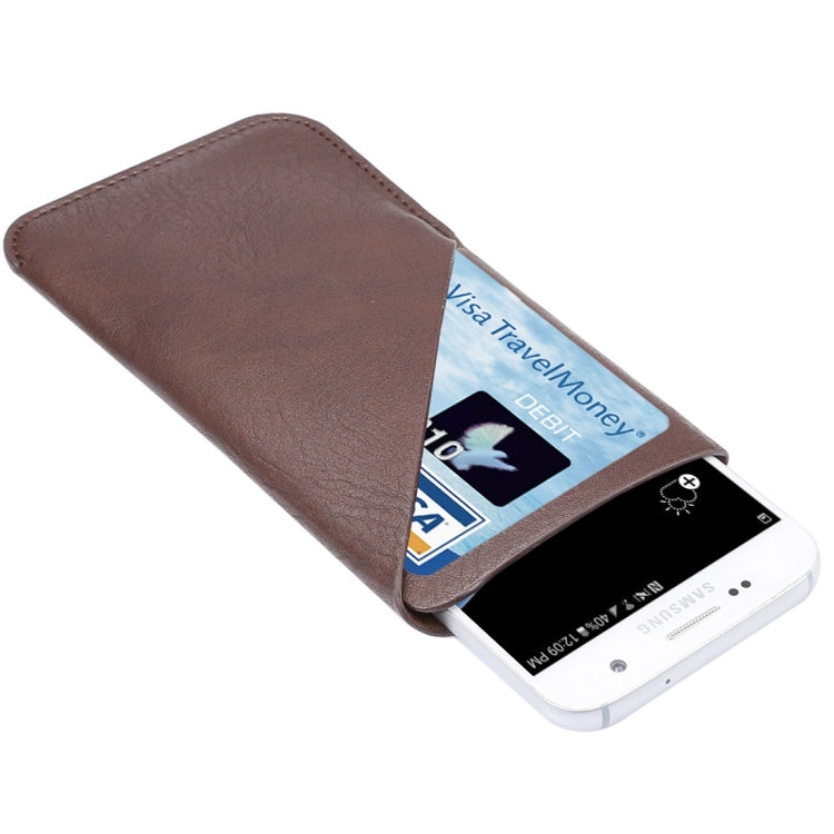 5.2 inch Universal Elephant Skin Texture Vertical Style Pouch Case Bag with Card Slot, For iPhone X , Galaxy S7 / S6, Huawei P9, etc.
