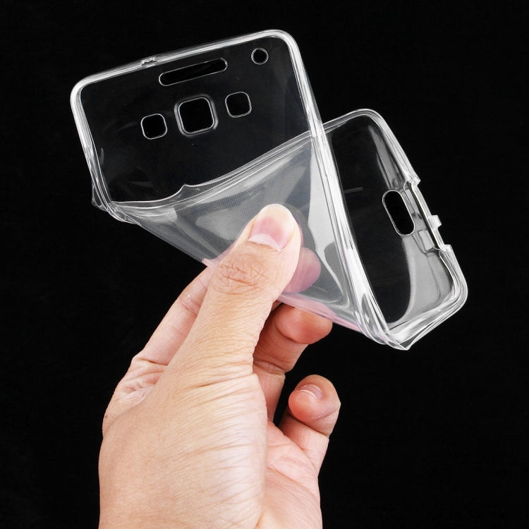 For Galaxy A7 / A700 0.75mm Double-sided Ultra-thin Transparent TPU Protective Case (Transparent)