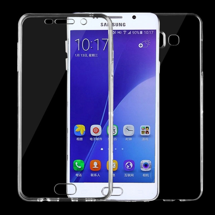 For Galaxy A7 (2016) / A710 0.75mm Double-sided Ultra-thin Transparent TPU Protective Case (Transparent)