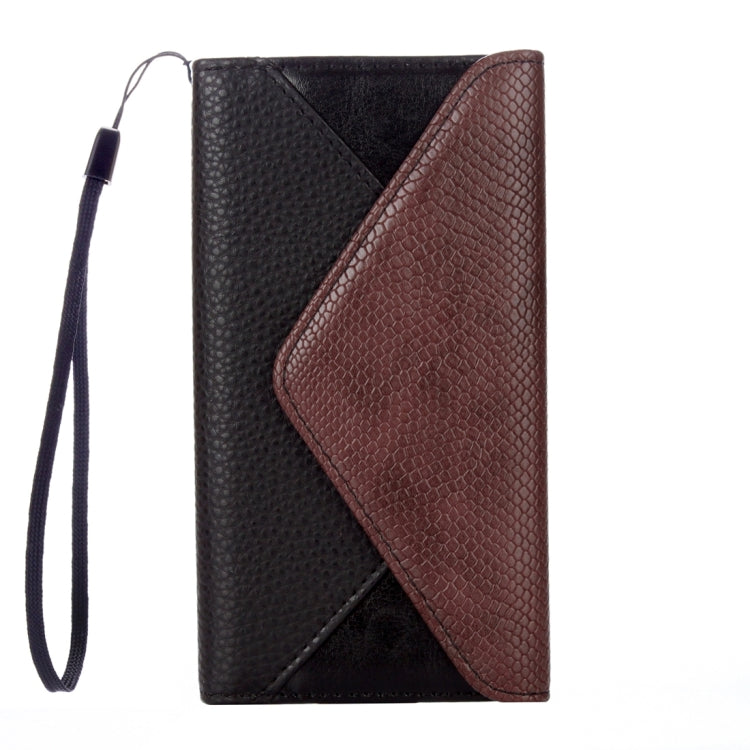 For Galaxy S6 / G920  Envelope Style Horizontal Flip Leather Case with Magnetic Buckle & Holder & Card Slots & Photo frame & Wallet & Lanyard(Black)