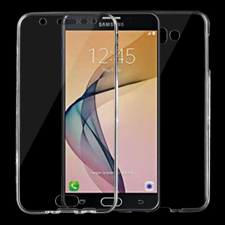 For Galaxy J7 Prime 0.75mm Double-sided Ultra-thin Transparent TPU Protective Case(Transparent)