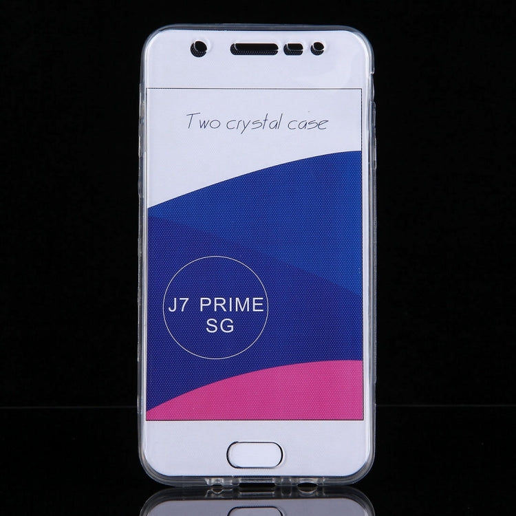 For Galaxy J7 Prime 0.75mm Double-sided Ultra-thin Transparent TPU Protective Case(Transparent)